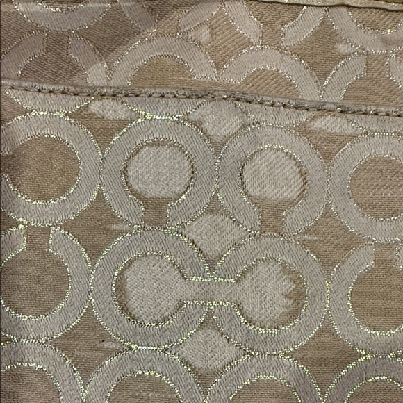 Coach Tan and Gold Crossbody Bag Optic C designer purse handbag pink vintage - Picture 9 of 10